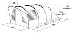 Outwell Lawndale 500 Tent -Outweli Camping Shop 111163 lawndale 500 drawing perspective2