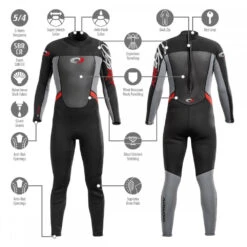 Osprey Origin Mens Full Length Wetsuit 5mm - Red -Outweli Camping Shop 4 2 18