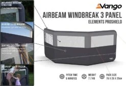 Vango Airbeam Windbreak 3 Panel (Elements Proshield) -Outweli Camping Shop airbeam windbreak 3 panel elements proshield high res