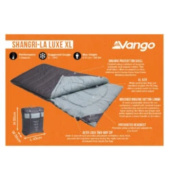 Vango Shangri-La Luxe XL Single Sleeping Bag -Outweli Camping Shop shangri la luxe xl 4
